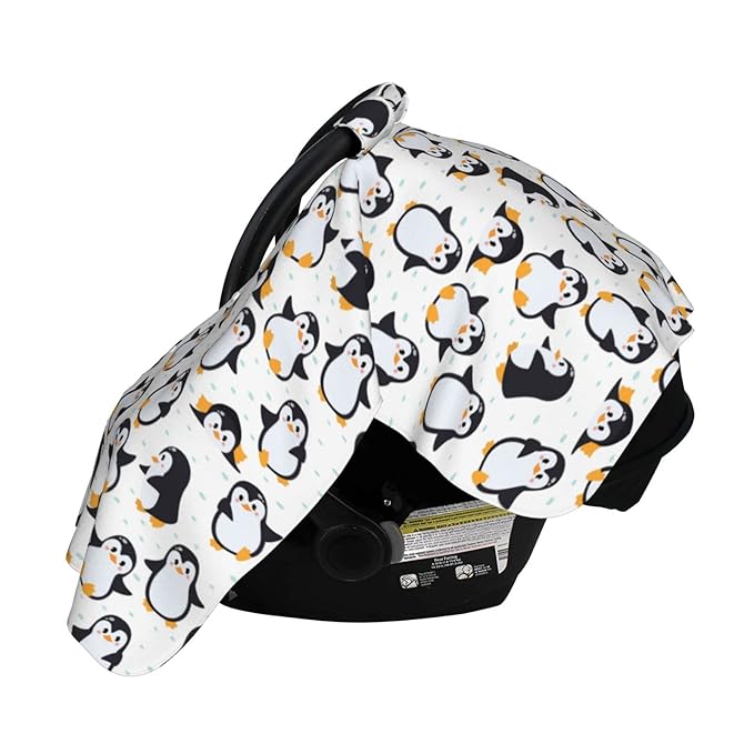 Penguin Car Seat Canopy Cover for Baby, Nursing Cover for Newborn, Penguin Stuff for Baby Stroller Cover for All Seasons