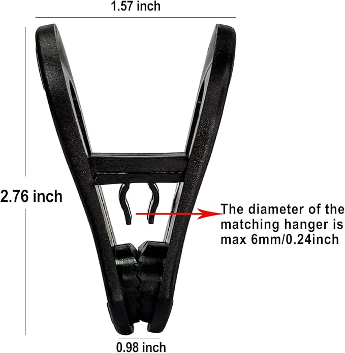 TOFIIGREM Black Hanger Clips 30 PCS, Plastic Hangers Clips Perfect for Plastic Velvet Hangers, Multi-Purpose Clothes Pins Finger Clip for Skirt Pants Hanger