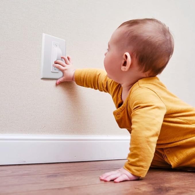 Wall Switch Guard, ILIVABLE Childproof Light Switch Plate Covers Protects Your Lights or Circuits from being Accidentally Turned On or Off by Children and Adults (White, 4 Pack)