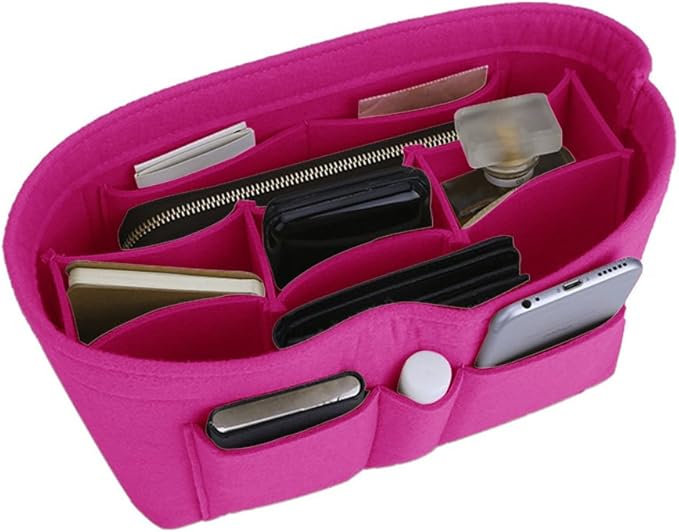 ZTUJO Purse Organizer Insert, Felt Bag Organizer For Handbag Purse Organizer,13 Colors, 6 Size (Small, Rose)