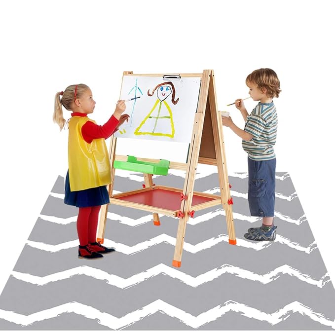 Large Splat Mat for Under High Chair/Arts/Crafts, WOMUMON Washable, Waterproof, Non Slip, Portable Floor Protector for Baby, Kids, Durable Spill, Splash Mat for Pet
