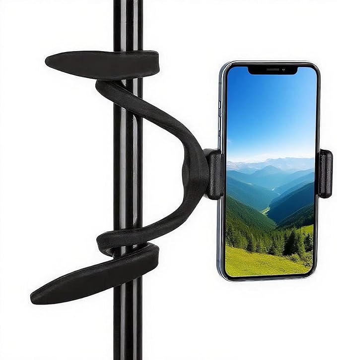 Universal Silicone Phone Holder for Strollers, Bikes, Wheelchairs&Fitness Equipment-Clamp with Non Slip Silicone Arm Grip, Portable Cell Phone Holder Stand