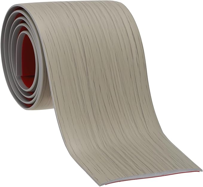 PATIKIL Self Adhesive Floor Transition Strip 10 ft x 3" Vinyl Flat Divider Flooring for Joining Floor Gaps Carpet Transition Floor Tiles, Gray Wood Grain