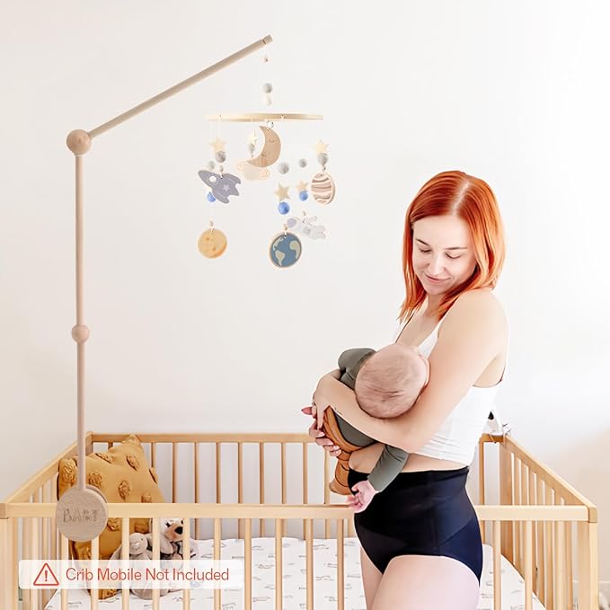 Baby Crib Mobile Arm Holder 36 Inch Large Version Baby Mobile Holder Arm Baby Room Decoration Attachment Safe Anti Slip Mobile Arm for Crib Baby Mobile Hanger