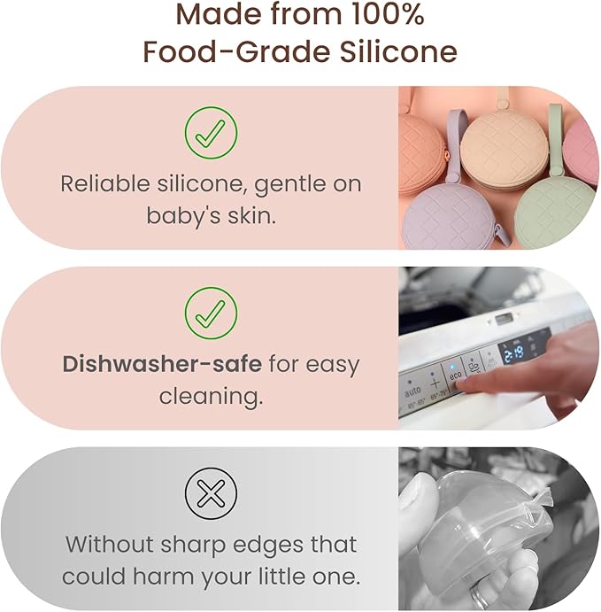 Pacifier Holder Case, Pack of 2 Baby Silicone Pacifier Holder Case, Protective Storage Container Attaches to Strollers & Diaper Bags (Color 5)