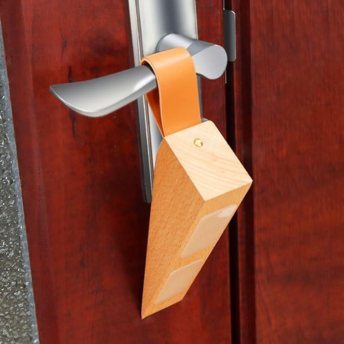 Large Wood Door Stopper, Solid Wooden Non-Slip Door Wedge, Sturdy and Durable Door Stop Wedges, Fit for Door Bottom Seam (0.2" - 2") Large 1 Pack