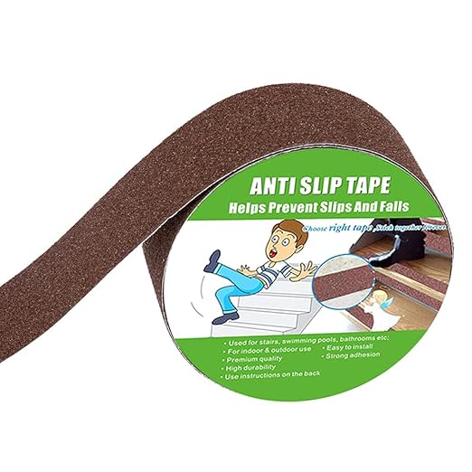 Anti Slip Tape, High Traction,Strong Grip Abrasive, Not Easy Leaving Adhesive Residue, Indoor & Outdoor (2" Width x 190" Long, Brown)