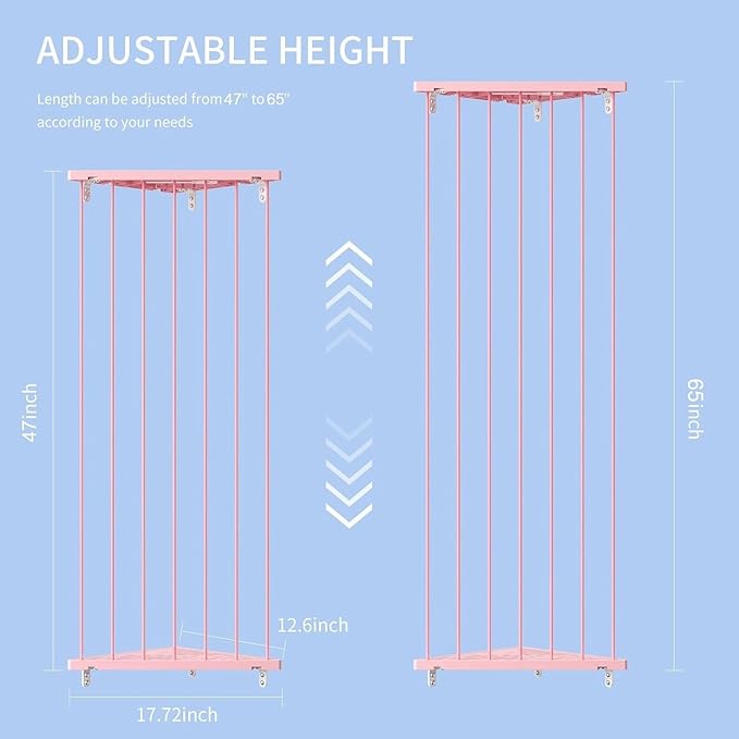 Stuffed Animal Storage Shelf Organizer(Patented) - Corner Stuffed Animal Holder Length Adjustable - Wall Plush Storage for Nursery Playroom Bedroom Kids Room (Pink, Standard)