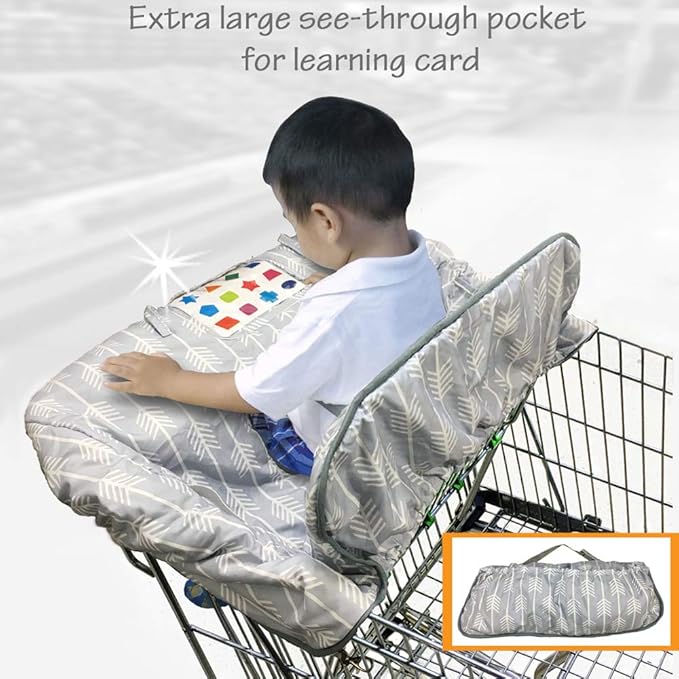 Shopping Cart Cover for Baby and Toddler, Waterproof Grocery Cart and High Chair Cover, Soft Padded Cart Cover for Babies, Universal Fit for Costco, Target and Restaurant High Chairs