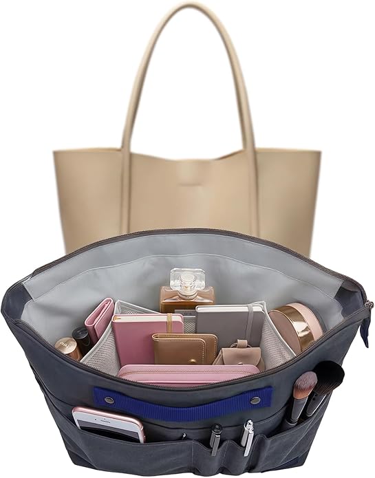 VANCORE Purse Organizer Insert for Handbags,Tote Bag Organizer Insert with Zipper Bag,Premium Handbag Organizer Inside Liner for Women