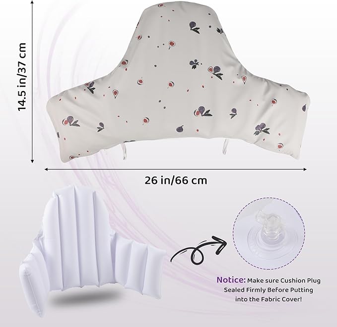 High Chair Cushion with Cover Pad for IKEA Antilop Babies Toddlers Inflatable & Reversible Built-in Inflatable Cushion