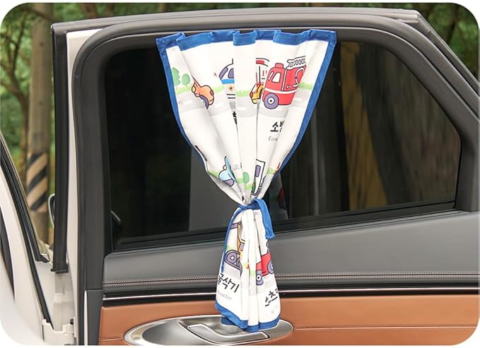 BEBEDECO Magnetic Car Sun Shade Curtain for Side Window – Sun Blocker and UV Protector for Baby, Kids, and Pets – Universal Fit with Built-in Magnets for Steel-Framed Door (Magnet-New Cars)