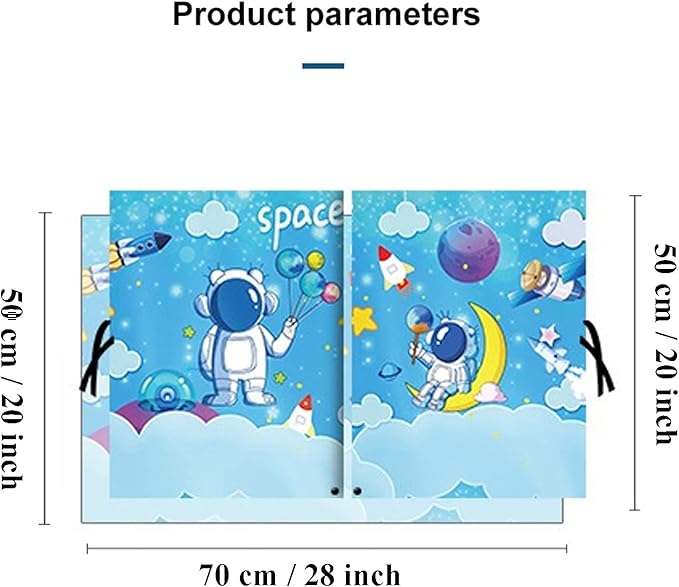 Car Sun Shade for Baby - EOHMAK Car Side Window Sun Shade Cover Upgrade Double Opening Car Interior Curtain Sun Blocker Blind (Light Blue Space, 1 Pack)