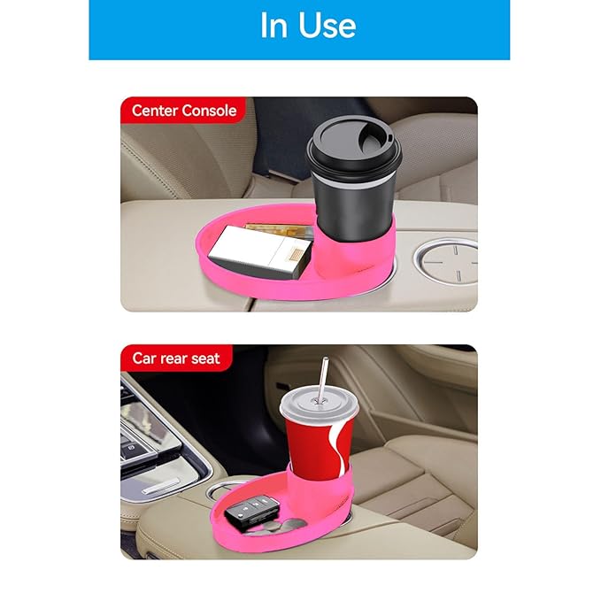 Keenso Car Seat Snack Tray,Portable Travel Rotating Cup Holder Plate for Car Seats, Booster,Stroller (#12)