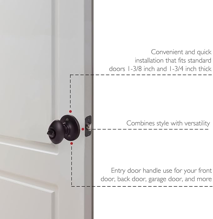 Design House 779199 Egg Keyed Entry Door Knob Matte Black