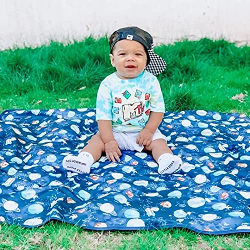 BapronBaby Outer Space Splash Mat - Waterproof Catch-All for Under High Chairs, Floors, Tables, Playtime or Arts & Crafts - Machine Washable - 45" x 45”