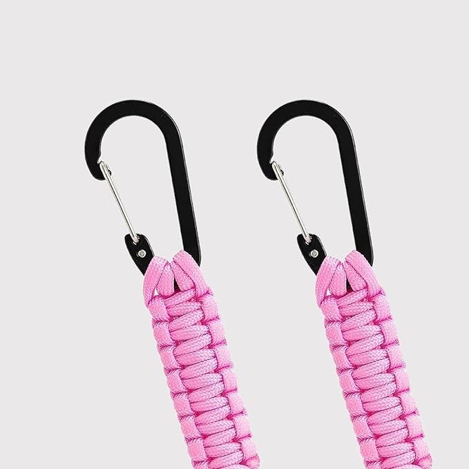 Paracord Keychain Carabiner with Double Hooks Hanger Stroller Hook for Camping Hiking Clip Water Bottle Keys Backpack Tools