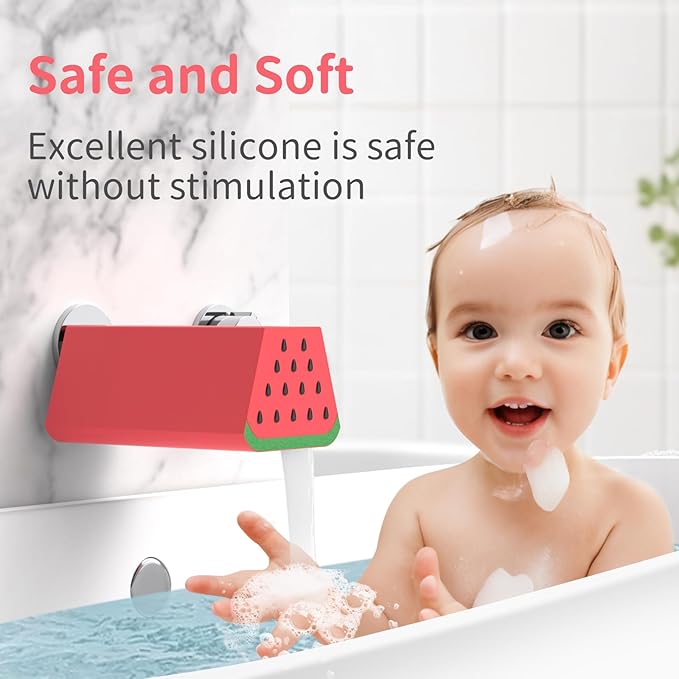 Faucet Cover Bathtub Baby Spout Cover Soft,Bath Faucet Cover for Baby's and Kid's Safety (Watermelon)