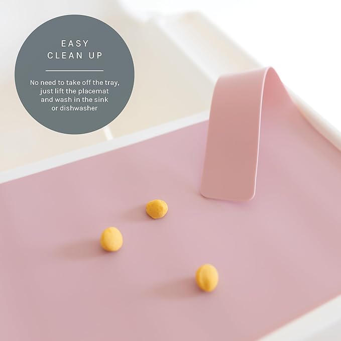 Yeah Baby Goods Placemats Compatible with The IKEA Antilop Highchair (Dusty Rose) - Food-Grade Silicone Highchair Tray Mat – Easy to Clean, High Chair Accessory