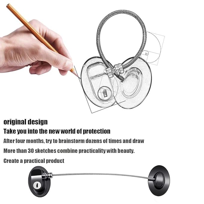 6 Pack Refrigerator Locks with 12 Keys,Child Safety Fridge Lock,Refrigerator Lock Combination,Mini Fridge,File Drawer,Toilet Seat Lock with Strong Adhesive (Black)