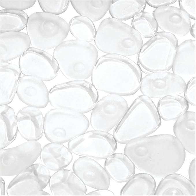 iDesign Pebblz Suction Non-Slip Bath Mat for Shower, Bathtub, Stall, 13.75" x 26.5", Clear