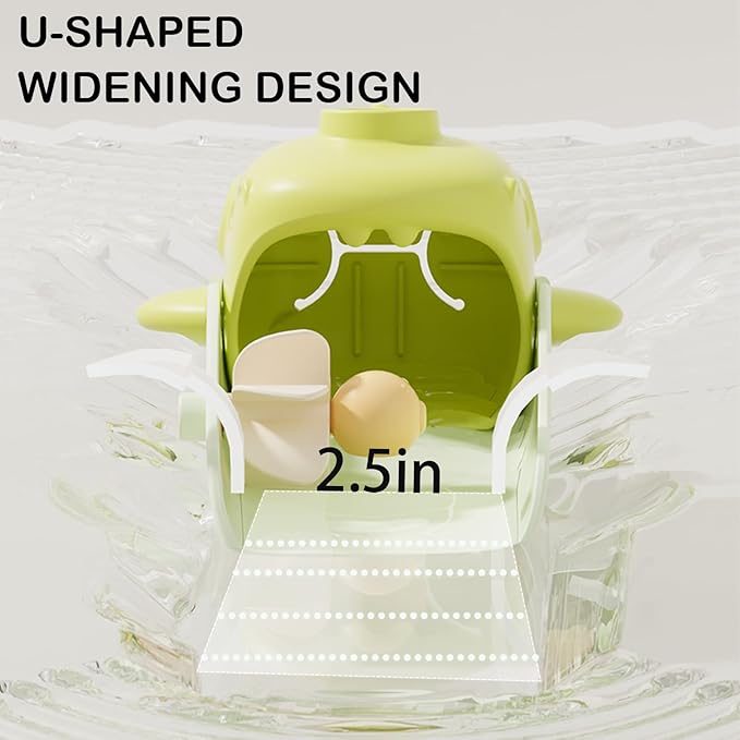 Faucet Extender for Toddlers, （Shark）3 Adjustable Lengths & Temperature Sensitive, Splash-Proof Kids Sink Extender for Bathroom & Kitchen Sink (Orange, Green)