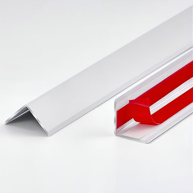 White Wall Corner Protector, 4Pcs, Length 35.4in, Width 0.79in - Self Adhesive Metal Corner Protector for Aluminum Trim molding, Cabinet Edge Guard, Easy to Install