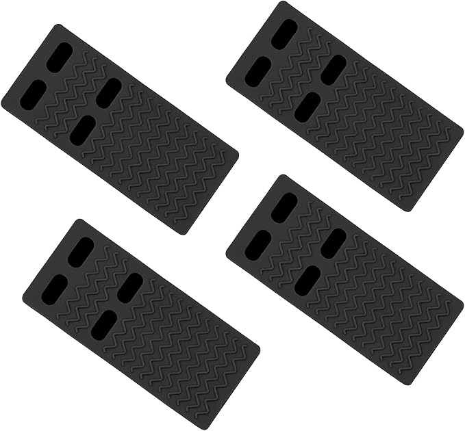 Door Stop Rubber Wedge Thin Door Stoppers for Bottom of Door Silica Gel Flexible Non Scratching Door Holder - Smart Stackable Slip-Resistant Design -Black