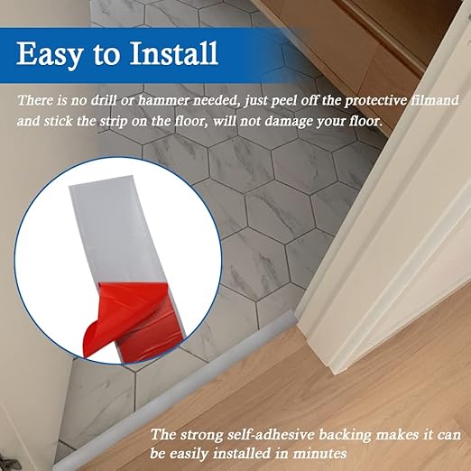 Floor Transition Strip Self Adhesive Floor Cover Strips Laminate 1.57" Wide Vinyl Flat Divider Transitions (4cm, 10Ft, Gray)