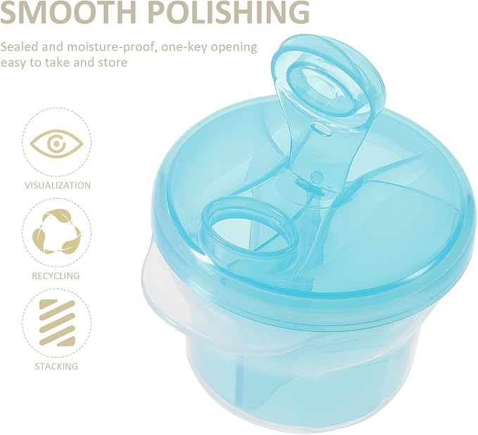 Healifty Rotating Milk Powder Box 3-Compartment Portable Baby Formula Dispenser Food Storage Container for Travel and Outdoor Feeding