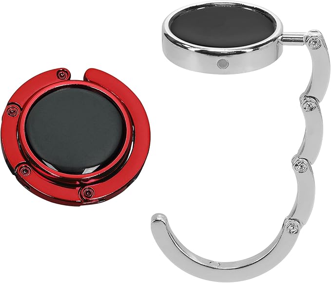 kwmobile Purse Hanger for Table (Set of 2) - Purse Hook for Table - Folding Handbag Hanger - Portable Bag Holder