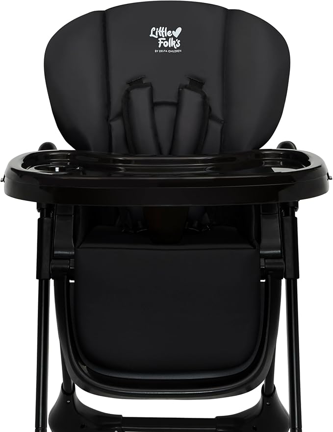 Little Folks by Delta Children 2-in-1 SlimFold High Chair for Babies and Toddlers, Black