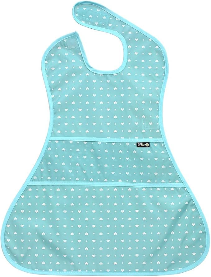Plie Full Coverage Waterproof Feeding Bib for Toddlers – Extra Long Apron Bib for Mealtime, Self-Feeding, High Chairn