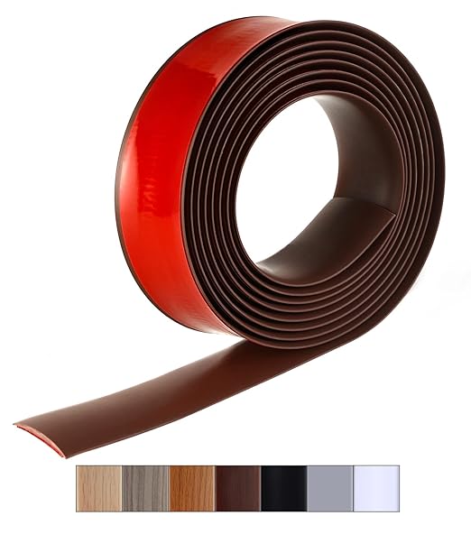 Bnell Floor Transition Strip Floor Cover Strips Self Adhesive Flooring Transitions Laminate Floor Strip Vinyl Floor Flat Divider Strip forJoining Floor Gaps (10FT,1.57inch,Coffee)