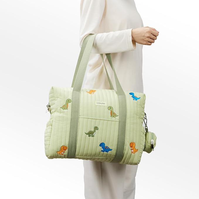 GOBABYMART 3pc Diaper Bag Tote Set, Hospital Bag for Labor & Delivery, Maternity Travel Bag with Changing Pad & Pacifier Case