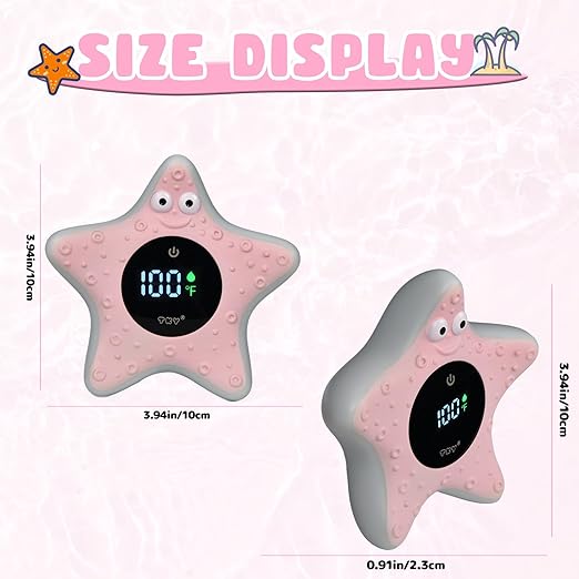 Baby Bath Thermometer with Floating Toys - Digital Water & Room Temperature Monitor, Rechargeable Thermometer with Alerts for Newborn Bath Essentials, Infant Safety