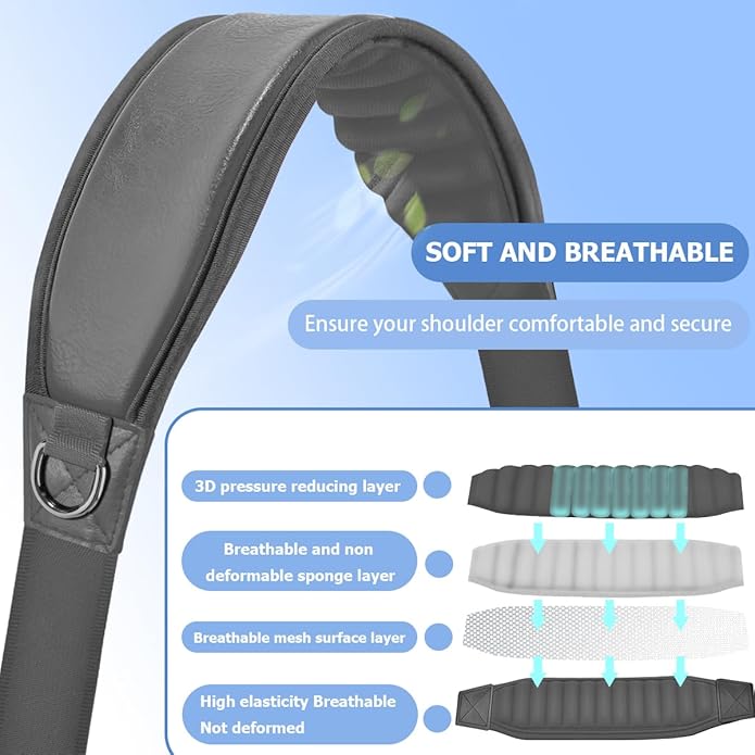 Shoulder Strap 79" Universal Handbag Strap with Ultra-thick Fixed Padded and Dual Balanced Adjustable Buckles Crossbody Strap