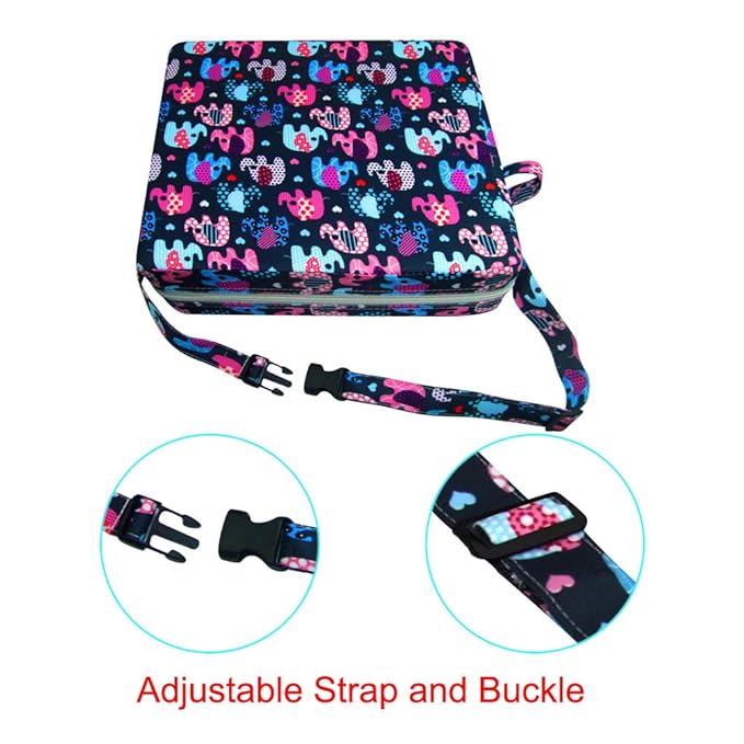 Toddler Booster Seat for Dining Table,Chair Increasing Cushion for Baby Kids,Portable Dismountable Adjustable Highchair Booster,Washable Thick Chair Seat Pad Mat Strap