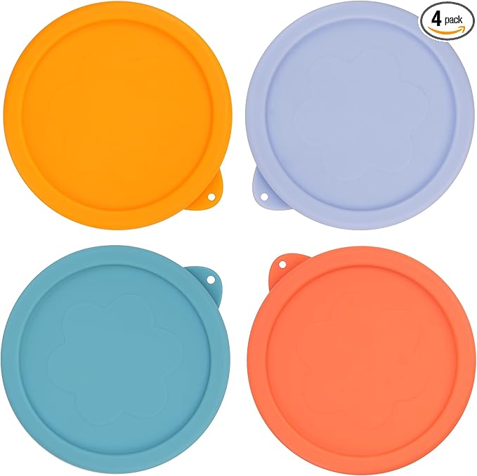 LUVCOSY 2 Cup Silicone Replacement Lids Storage Cover for Anchor Hocking Glass Bowls (Container not Included) 4 Pack Microwave, Dishwasher and Freezer Safe