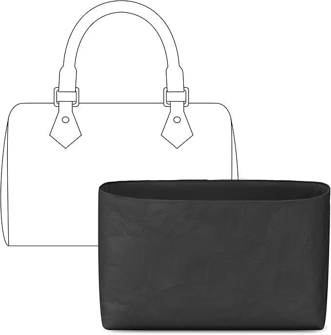 Purse Organizer Insert for LV Speedy 20 Handbag,Custom Fit Inside Premium Matte Black Lightweight WaterResistant Tote Bag Insert Accessories