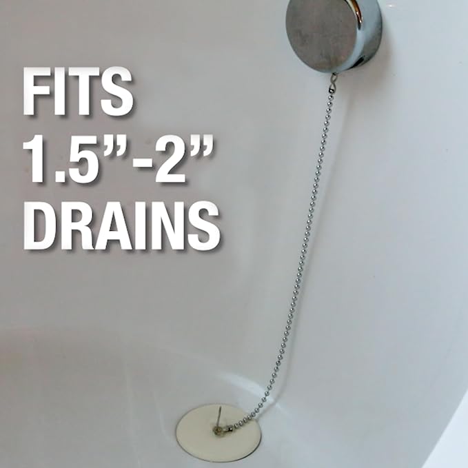 Danco 80783 Fit-All Rubber Stopper, Tub Drain, White