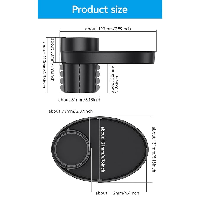 Keenso Car Seat Snack Tray,Portable Travel Rotating Cup Holder Plate for Car Seats, Booster,Stroller (#11)