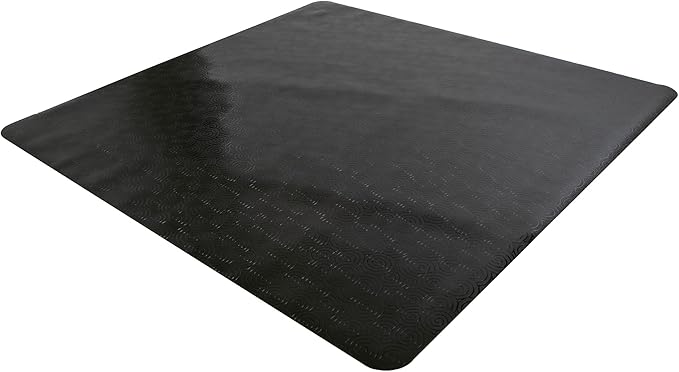RESILIA - Under High Chair Splat Mat, Premium Heavy-Duty Spill & Splash-Proof, Swirl Spiral Pattern, Vinyl Prevents Stains & Damage from Food, Arts & Crafts, 48 Inch x 48 Inch, Black, Made in The USA