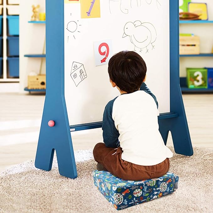 Dining Chair Heightening Cushion Portable Dismountable Adjustable Highchair Booster for Baby Toddler Kids Infant Washable Thick Chair Seat Pad Mat (Green Forest)