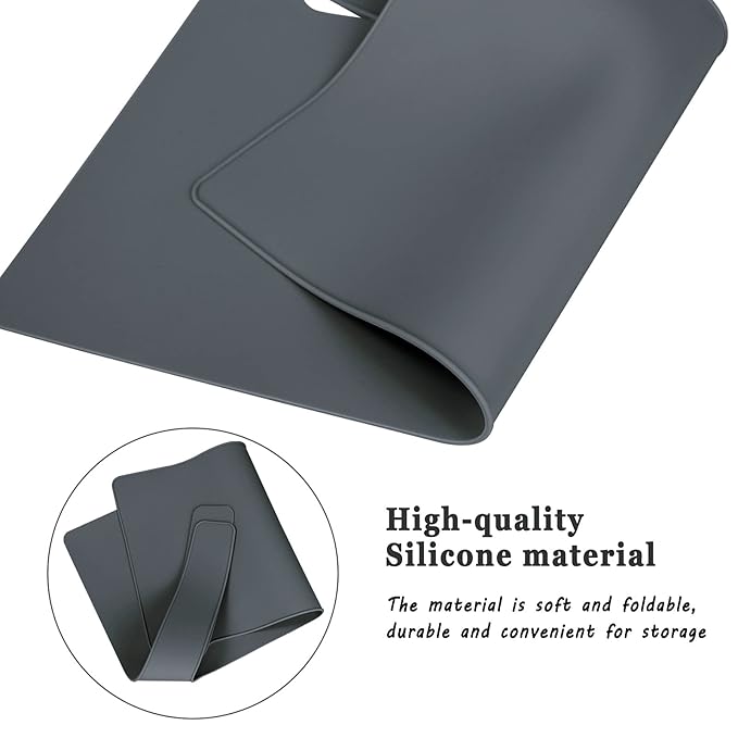 High Chair Placemat, Durable High Chair Placemat Silicone, Clean and Hygienic, Suitable for IKEA Antilop Highchai, for Toddlers and Babies (Gray)