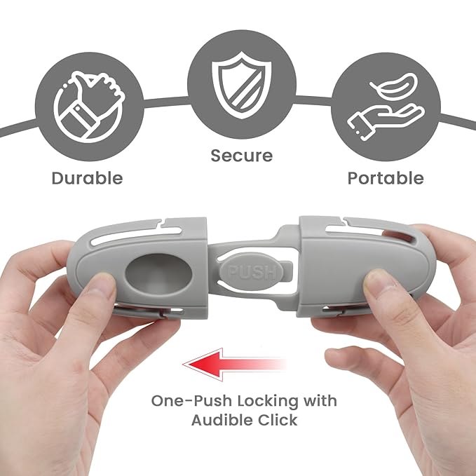 Universal Child Car Seat Chest Harness Clip – Kids Seat Belt Adjuster & Anti Escape Buckle Guard, Child Safety Car Seat Belt Lock Clip, Toddler Seatbelt Locking Clip for Stroller & Booster (Gray)