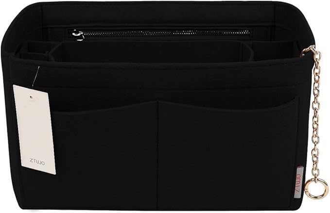Purse Organizer Insert, Felt Purse Organizer with Zipper and Sewn Bottom Insert, Fit Speedy Neverfull Graceful,6 Sizes