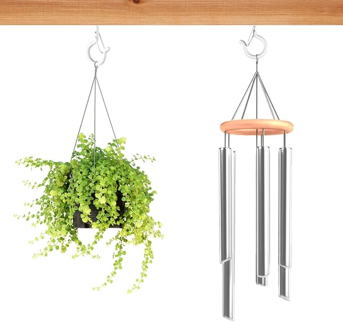 FSAH 24 PCS Q-Hanger Hooks, Screw Hooks for Outdoor String Lights, Safety Buckle Design Cup Eye Hook for Hanging Christmas Lights, Plants, Mounted on Wall Ceiling, Include 1 Wing Nut Driver, White