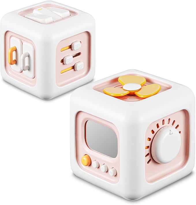 Busy Cube, Toys for 1 Year Old Girl Gifts, Montessori for Baby Girl, Travel Sensory Toys for Toddlers 1-3, Learning Fine Motor Skills| 1st Birthday Girl Gifts 12 Months