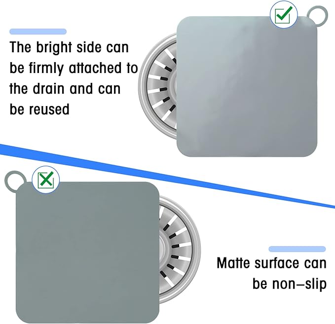 Yinkin 6 Pcs Drain Covers to Keep Bugs Out Silicone Shower Floor Tub Stoppers Bathtub Drain Stoppers Sewer Anti-Odor Mats Deodorizing Plugs for Bathroom(6 x 6 Inch,Square,Grey and White)